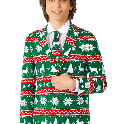Świąteczny zielony garnitur chłopca nastolatka <tc>OppoSuits</tc>