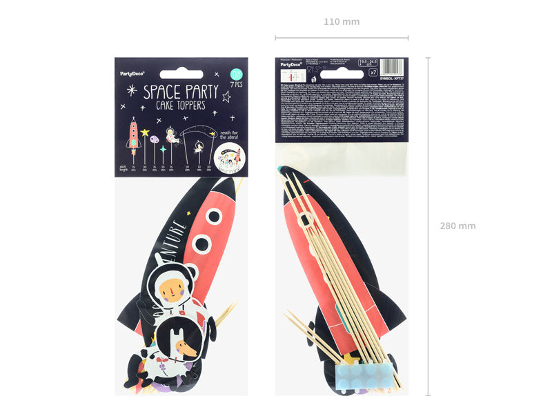 Topper na tort Space 24,5cm 7szt.