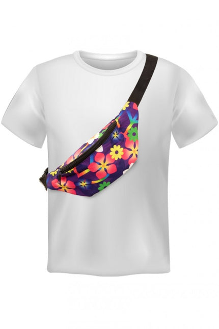 Torba biodrowa Flower Power fioletowa