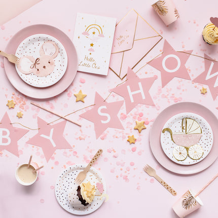 Różowa girlanda Baby Shower Stars 2,9 m