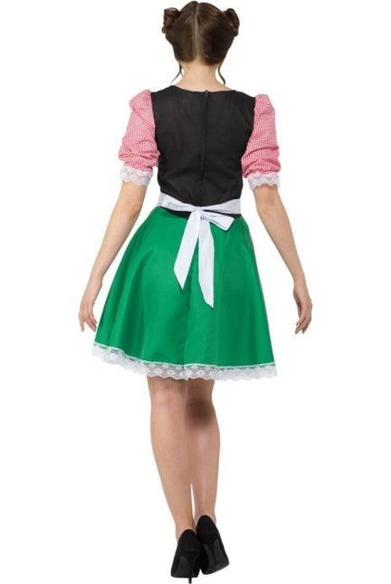 Dirndl Dress Oktoberfest Czerwony Zielony