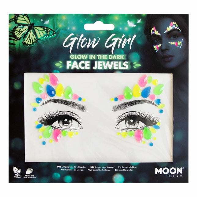 Biżuteria do twarzy Moon Glow Glow in the Dark Glow Girl