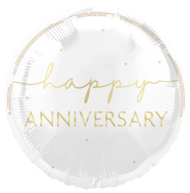 Balon helowy Happy Anniversary pusty 45 cm