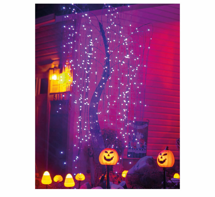 Halloweenowa girlanda LED Liliowy 144 światełka