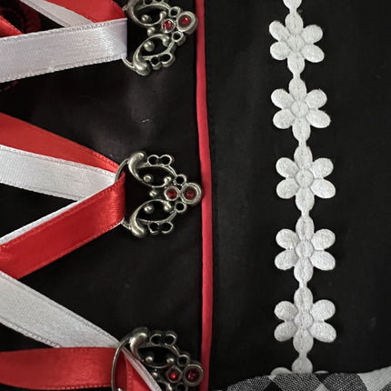 Czarno-biała sukienka Dirndl Oktoberfest Ladies w kratkę