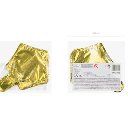 Balon helowy gwiazda złoty pusty 12cm 25szt