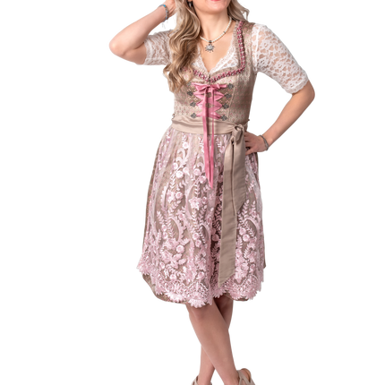 Złoto-różowa sukienka Dirndl Oktoberfest Ladies 2 szt.