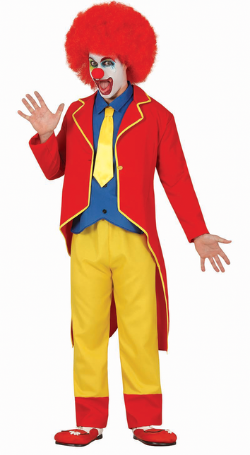 Strój klauna czerwony niebieski żółty