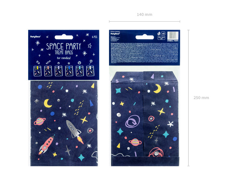 Torebki dzielone Space 14cm 6szt