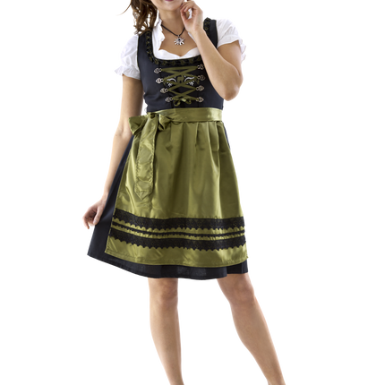 Czarno-zielona sukienka Dirndl Oktoberfest Ladies