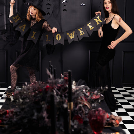 Pomarańczowa girlanda z literami na Halloween 1,75 m