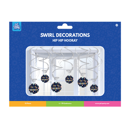 Dekoracja wisząca Happy Birthday Hip Hip Hooray 70cm