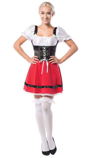 Sukienka Dirndl Oktoberfest Czerwona Biała Kokarda