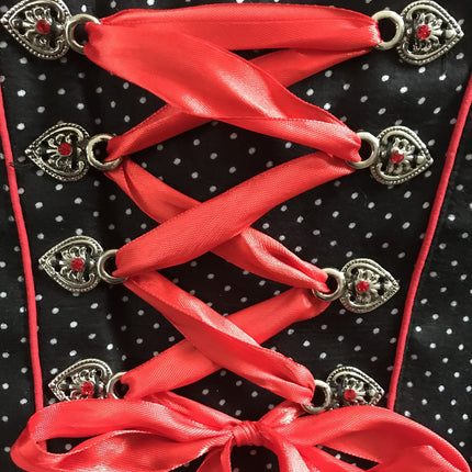 Czerwono biała sukienka Dirndl Oktoberfest Ladies w kratkę