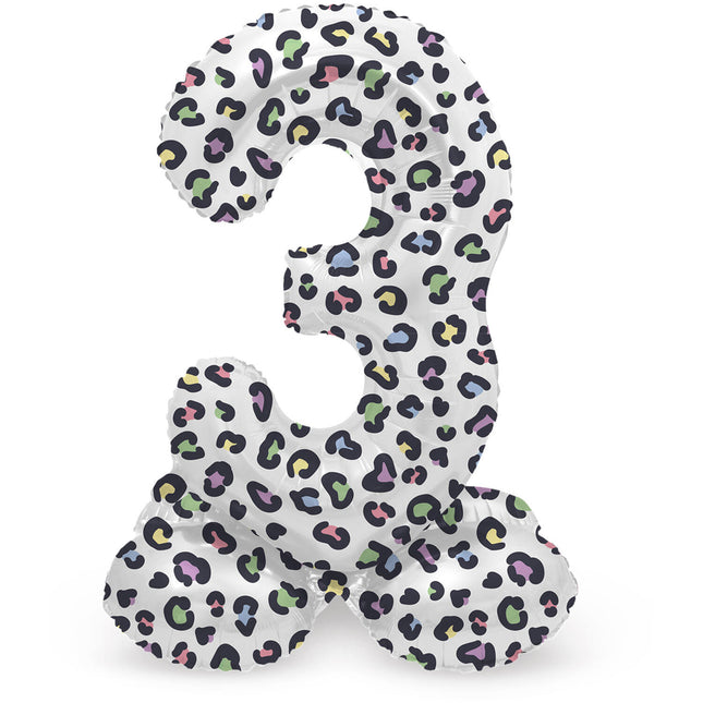 Balon cyfra 3 lata Pantera z pustym standardowym 41cm