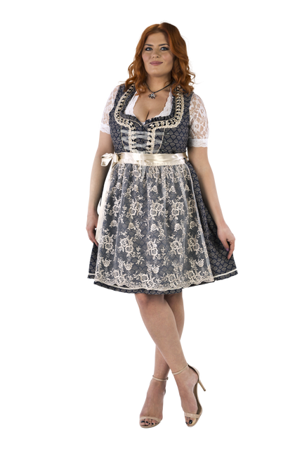 Niebiesko-biała sukienka Dirndl Oktoberfest Ladies 2 szt.