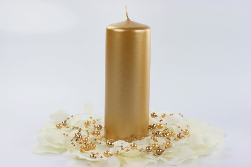 Świeca tępa złota metaliczna 15 cm