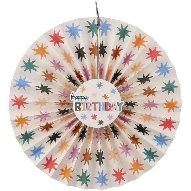 Kolorowe papierowe wachlarze urodzinowe 3 szt.