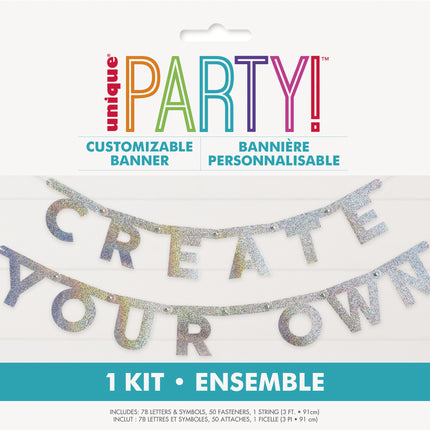 Literowa girlanda z brokatem w zestawie 139 sztuk