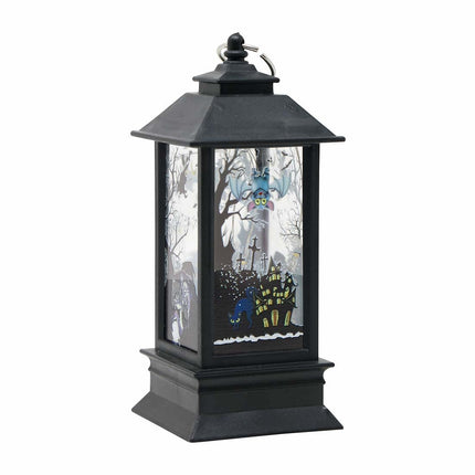 Czarna latarnia na Halloween ze światłem 12,5 cm