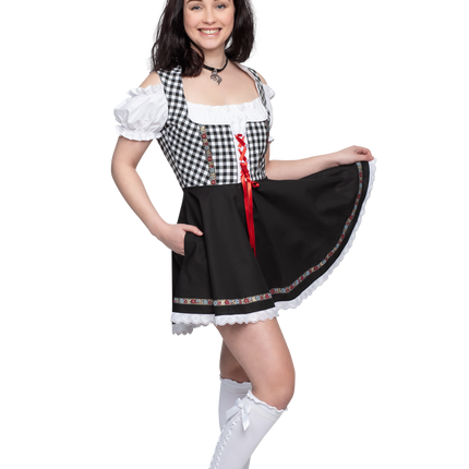 Oktoberfest Dirndl Dress Oktoberfest Black White Ladies