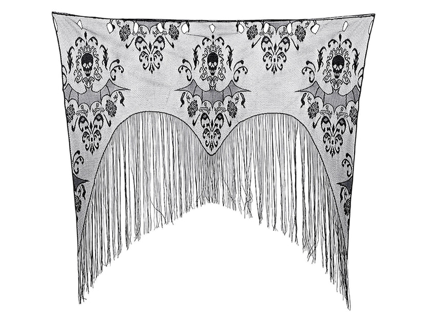 Czarna kurtyna drzwiowa na Halloween ze sznurkami