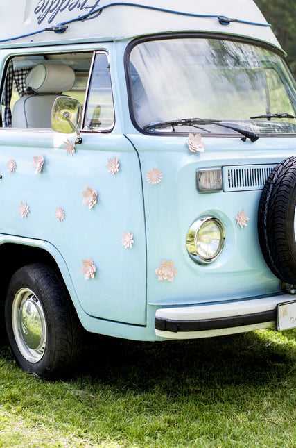 Papierowe kwiaty różowe pastelowe 3szt