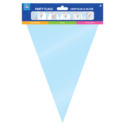 Srebrno-niebieska girlanda metaliczna 10 m