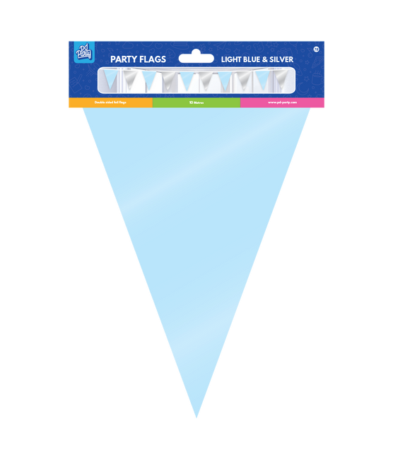 Srebrno-niebieska girlanda metaliczna 10 m