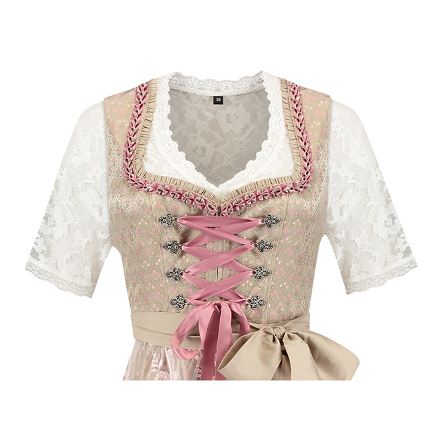 Złoto-różowa sukienka Dirndl Oktoberfest Ladies 2 szt.