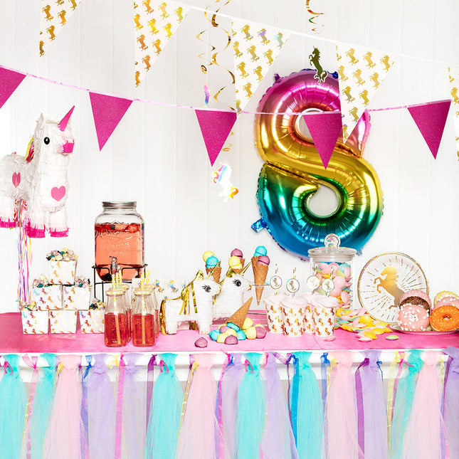 Fuksjowa girlanda z brokatowego papieru 6 m