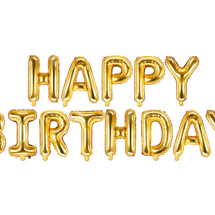 Zestaw balonów z literami Happy Birthday Gold Empty 3,4 m