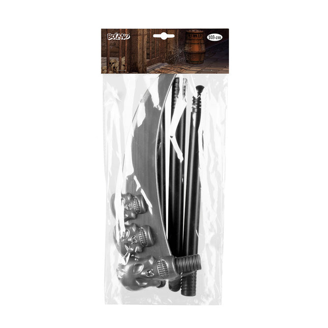 Halloweenowe czaszki z kosą 103 cm