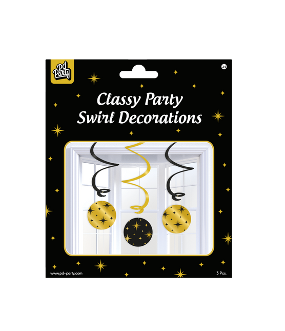 Złoto-czarna dekoracja wisząca Gwiazdy 17 cm