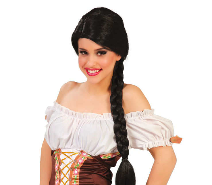 Warkocz z czarnej peruki