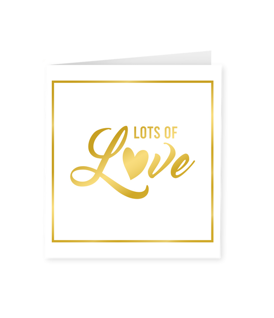 Kartka Lots Of Love Gold White 15cm