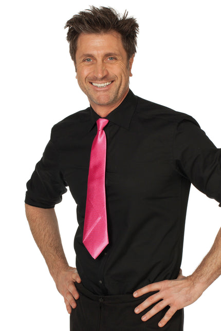 Neonowy różowy krawat