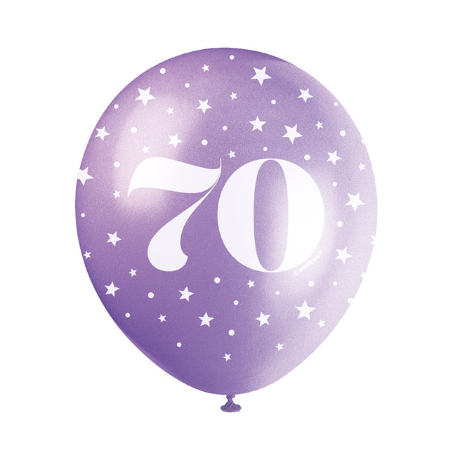 Balony 70 lat konfetti 30cm 5szt