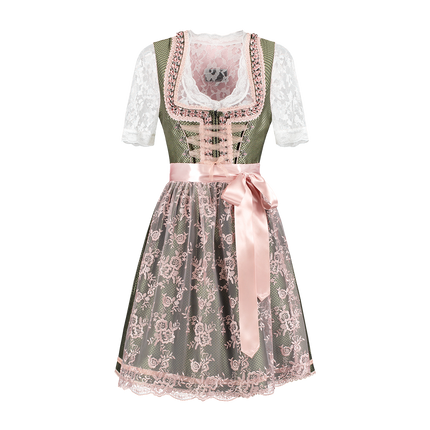 Biało-zielona sukienka Dirndl Oktoberfest Ladies 2 części