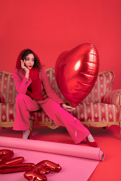 Balon helowy serce czerwony pusty 45 cm