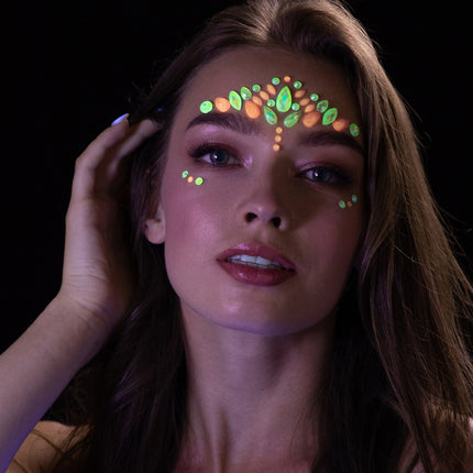 Biżuteria do twarzy Moon Glow Glow in the Dark Pink Flamingo