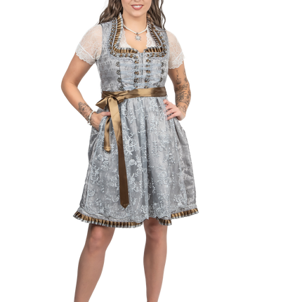 Srebrna sukienka Dirndl Oktoberfest Women 2 części