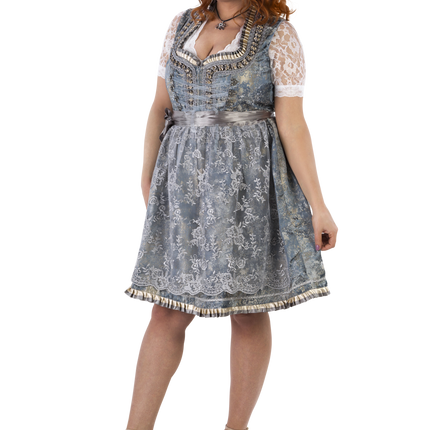 Złota srebrna sukienka Dirndl Oktoberfest Ladies 2 piece