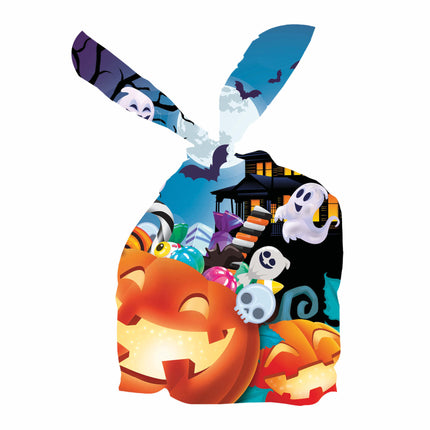 Kolorowe torebki na Halloween Dynia 13,5 cm