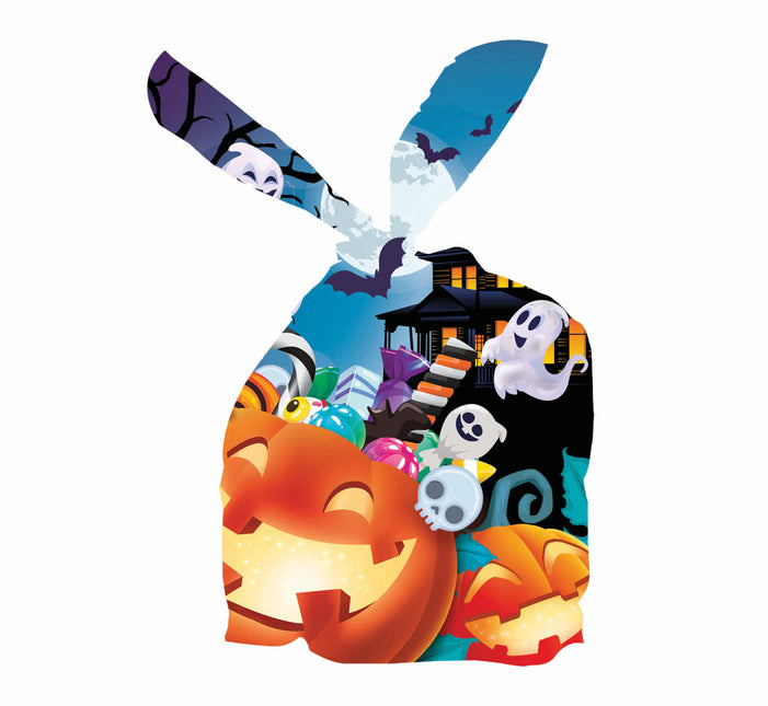 Kolorowe torebki na Halloween Dynia 13,5 cm