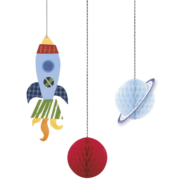 Kosmiczna wisząca dekoracja imprezowa 3 szt.
