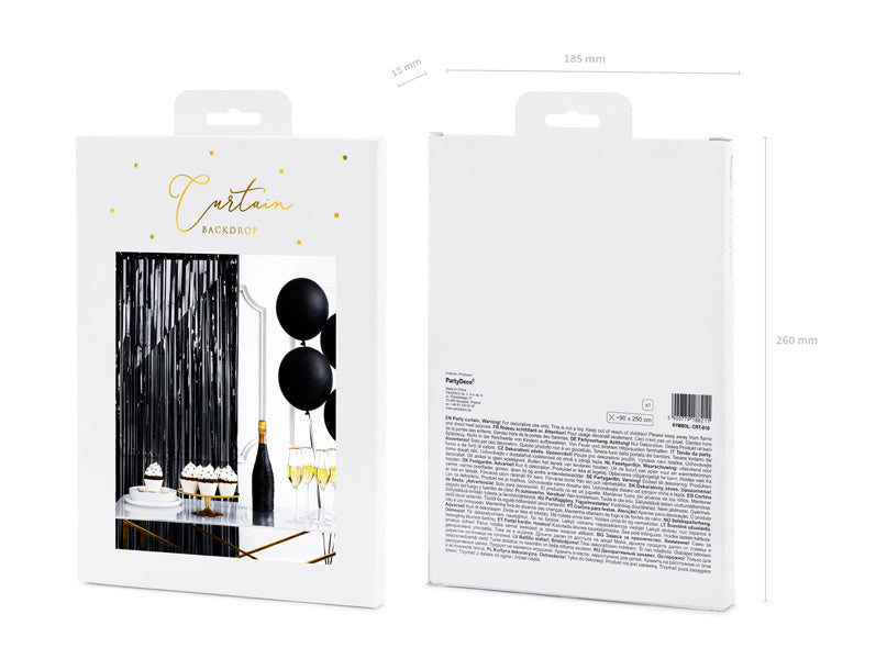 Czarna kurtyna drzwiowa 2,5 m