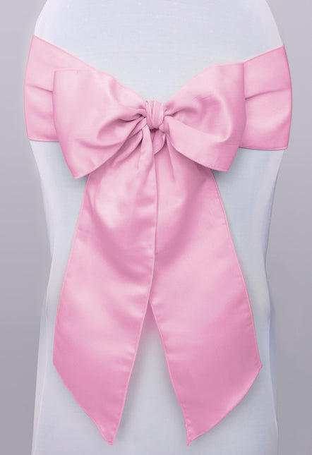 Kokardy na krzesła jasnoróżowe 2,75m 10szt