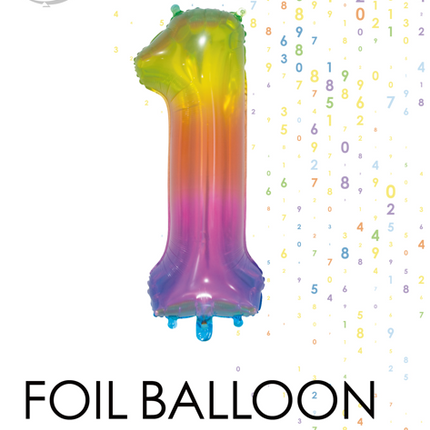 Balon foliowy Figura 1 Tęczowy przezroczysty 66cm