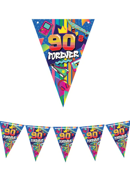 90s Kolorowa girlanda 3m